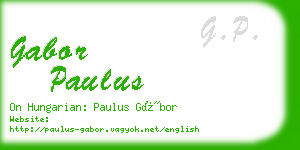 gabor paulus business card